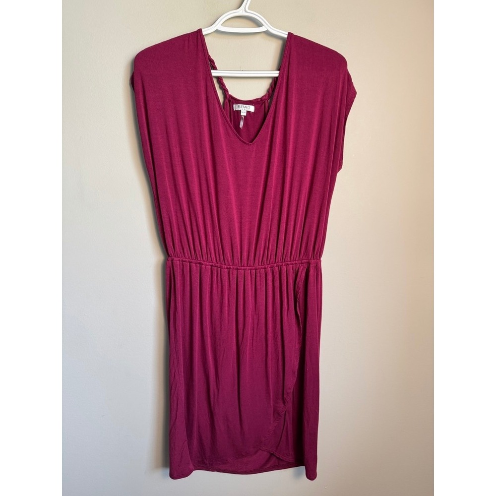 Buffalo David Bitton Womens Magenta Studded Tulip Hem Dress Size M Edgy Boho Tag